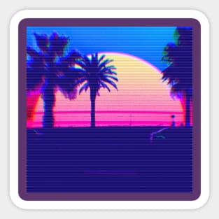 retrowave palms sunset Sticker